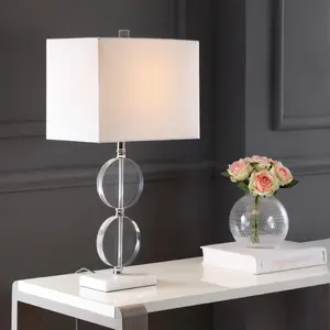 JONATHAN Y Richard Crystal/Marble LED Table Lamp , for bedroom, living room, foyer, hallways, dining room, dorms