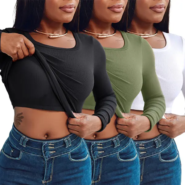 Long Sleeve-Black+White+Army Green