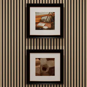 Walnut Flexible Acoustic Wall Panels Modern 3D Soundproof Slat Wall Panels with Peel & Stick Installation | Decorative Noise Reduction Wall Cladding for Living Room, Bedroom & Office (95” & 104” Lengths)