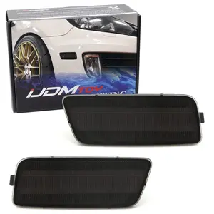 iJDMTOY Euro Smoked Lens Front Bumper Side Marker Light Housings For Volkswagen: 2009-2014 MK6 GTI