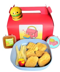 Hoshimi Slimes Chicken Nugget DIY Slime Kit - 6Pcs Clay Forms, Clear Butter Texture, Pineapple & Strawberry Scent, Sensory Craft Toy for Ages 8+