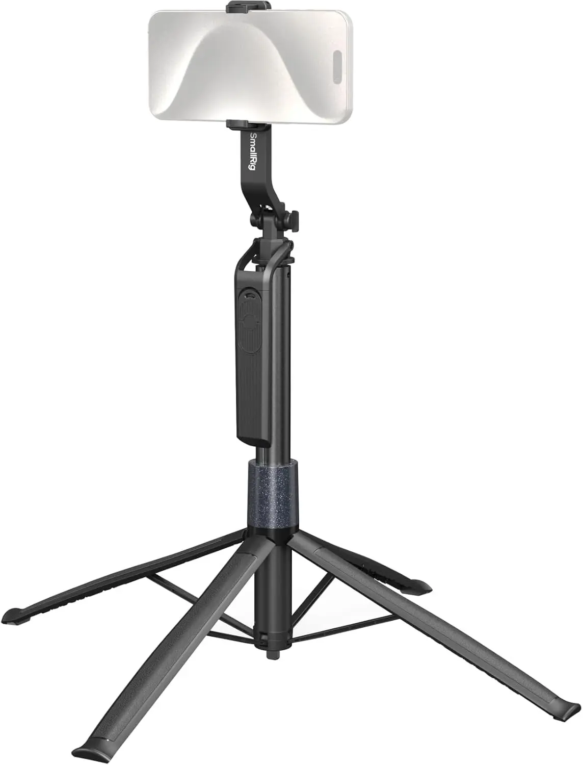 SMALLRIG 73in Compact Phone Tripod Stand - 4-Leg Selfie Stick with Remote, 360° Grip, Ground Nail, for Smartphone, Cellphone, Camera, Action Camera, Recording, Overhead Shot Accessories 4668, Android