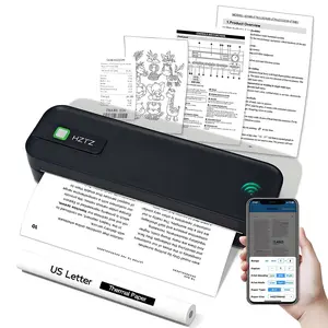 HZTZ Portable Wireless Thermal Printer Supports A4 Paper Size, Print Resumes Music Sheets Exam Papers, Compatible with iOS Laptop, Travel Office Home Tattoo Stickers