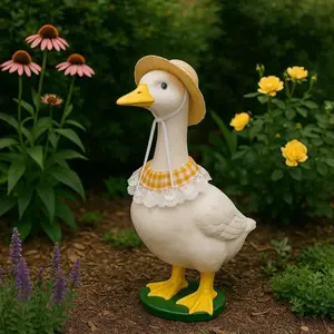 Porch Goose Costume Spring Summer Farmhouse Style Porch Decoration, Cute Pet for Outdoor Use, Perfect for Home Decor
