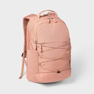 All in Motion Sporty 19" Backpack w/ Laptop Pocket School Travel Mocha Lt Brown