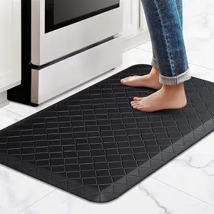 Floor Mat Cushioned Anti-Fatigue ,17.3"x28",Thick Waterproof Non-Slip Mats and Rugs Heavy Duty Ergonomic Comfort Rug for Kitchen,Floor,Office,Sink,Laundry,Black