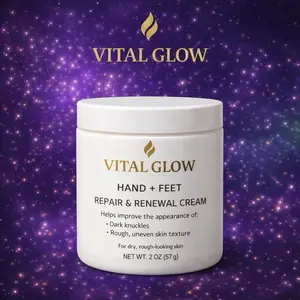 Vital Glow Hand & Feet Repair & Renewal Cream 2 oz for Dry Rough Skin Texture Improvement
