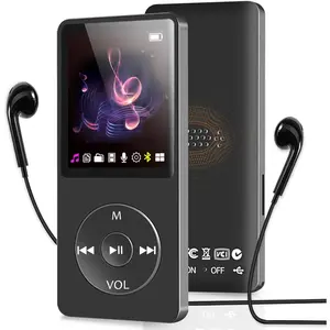 MP3 Player with Bluetooth and Speaker, 32GB MP3 Music Player, Up to 128GB Storage Extension, Portable and Multifunctional MP3 Players with FM Radio, Inlcuding Earphones, Supports Shuffle Music Playing