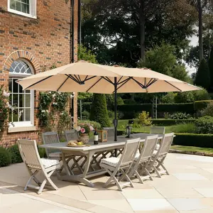 Outdoor Patio Umbrella 13FT  | Double-Sided Garden Parasol | Extra Large Market Umbrella with Fade Resistant Canopy | Heavy Duty Patio Table Umbrella for Pool, Deck, Backyard & Outdoor Dining | Garden umbrella (No Base)