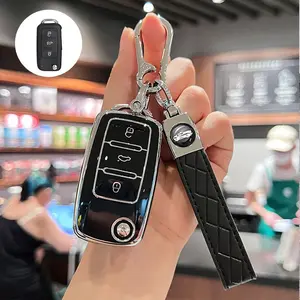 Car Key Case, Car Key Protector, Car Key Holder, Key Fob Cover, Car Key Accessory for Volkswagen VW Magotan Golf 4 3 5 6 MK6 Passat B5 B6 B8 B7 Touran Bora Tiguan for Jetta Lavida Skoda Octavia