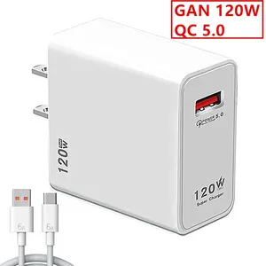 USB Charger Super Fast Charging 120W QC3.0 Mobile Phone Adapter For iPhone Xiaomi Huawei Samsung ipad Realme Oppd oneplus Tablet, Portable Fast Charger