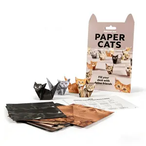50pcs DIY Paper Foldable Cats, Stackable Artistic Decorative Desk Decor Ornaments, Perfect for Office Party Gifts & Christmas Decorations, Unique Gift Idea for Cat Lovers