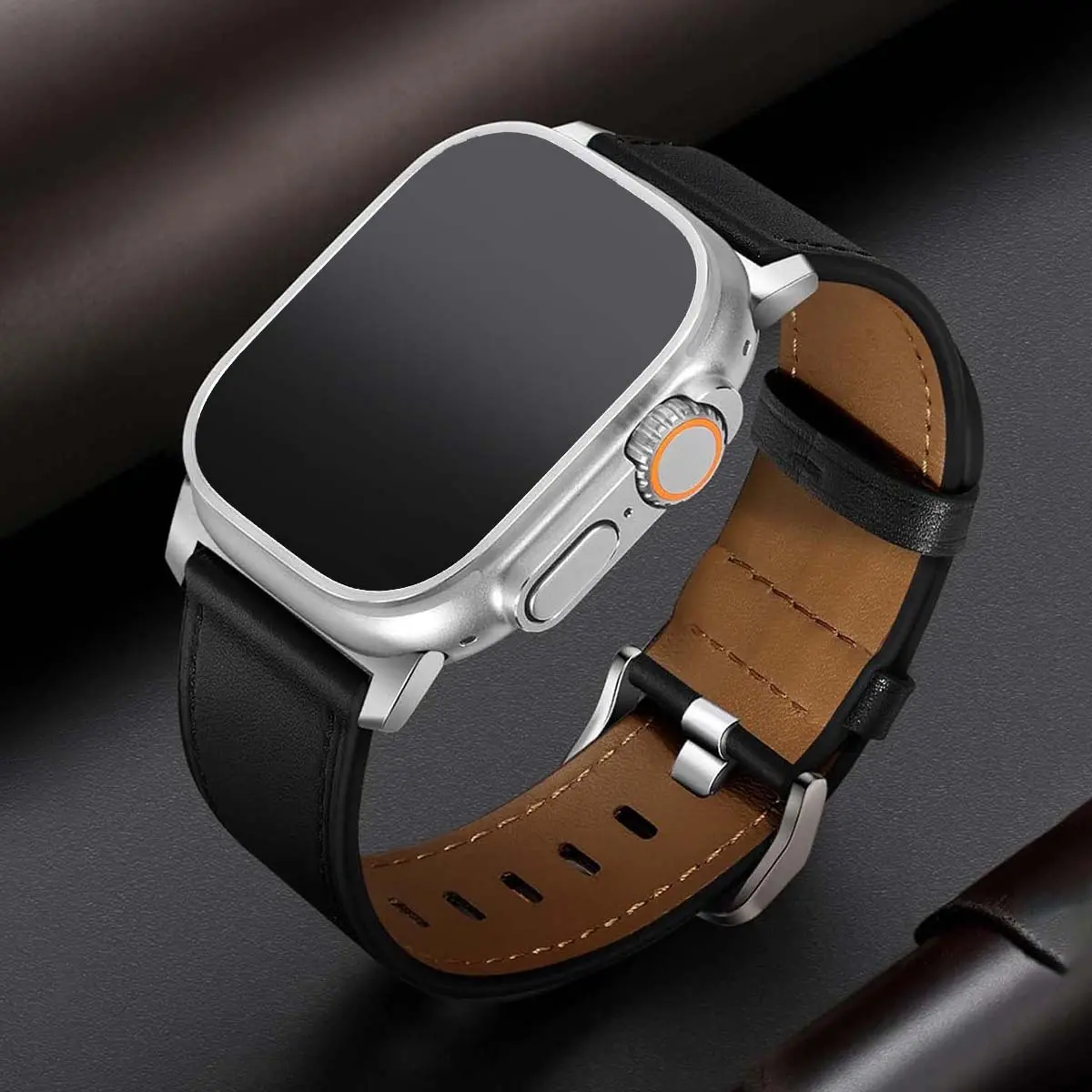 Vintage Leather Strap for Apple Watch Ultra 3 2 1 Series Se S11 S10 S9 S8 S7 S6 S5 S4 S3 S2 S1, Fashion Casual Business Soft Comfortable Smartwatch Strap Smart Watch Straps, Wearable Accessory, Smartwatch Accessories