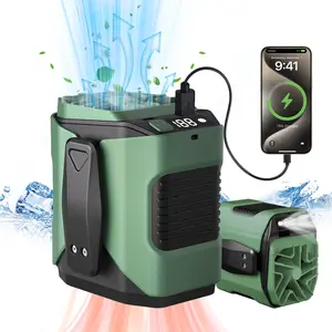 PADOX Personal Portable Waist Clip Fan,Rechargeable 5000mAh Battery Power bank,10Speeds 5300RPM Strong Airflow,LED Light,up to 8H of Working Time,Hands-Free Hanging Neck Fan,for Camping,Outdoor,Jobsite,Farms,Traveling,Fishing #SummerWins #DealsForYouDays