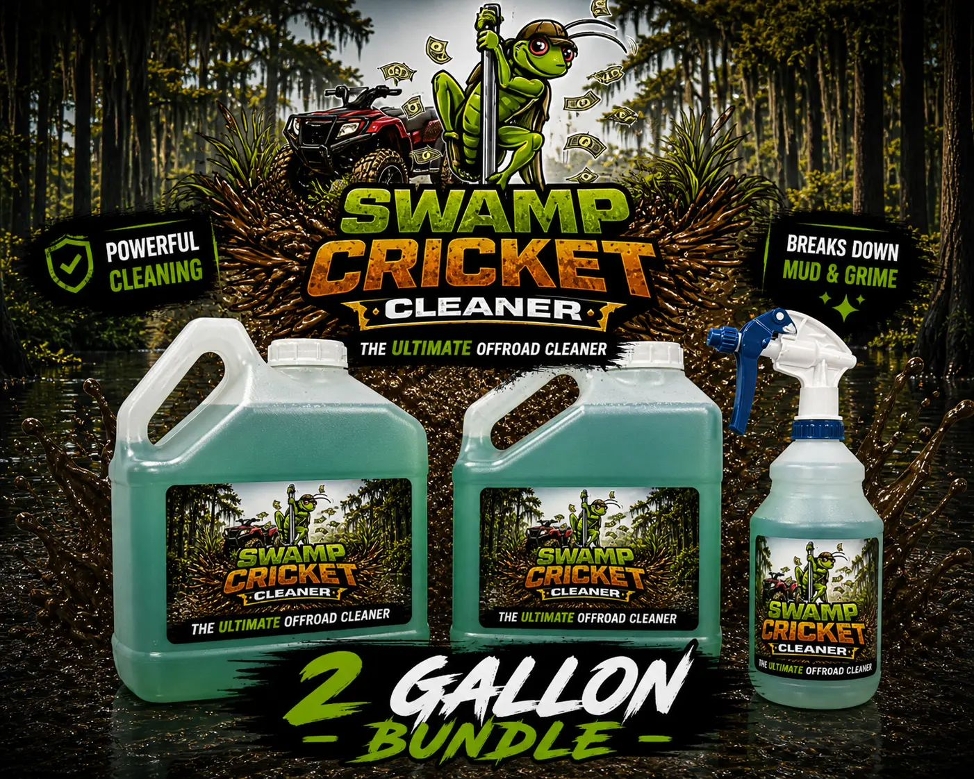 Swamp Cricket Cleaner 2- Gallon Bundle and 1-32 oz Spray Bottle!!
