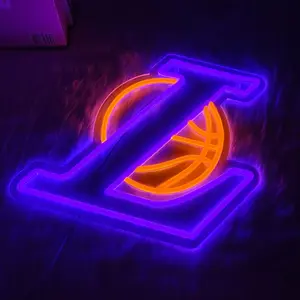 Basketball Neon Sign for Wall Decor Basketball LED Neon Sign for Basketball Fans Basketball Lover Gifts for Kids, Boys, Men USB-Powered Switch Light-Up Sign