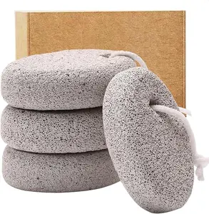 4-Pack Natural Pumice Stone for Feet, Borogo Lava Pedicure Tools Hard Skin Callus Remover for Feet and Hands - Natural Foot File Exfoliation to Remove Dead Skin, Heels, Elbows, Hands