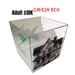 $10K Smash Box for Adults: Money Savings Box Piggy Bank Money Jar Saver Money Box
