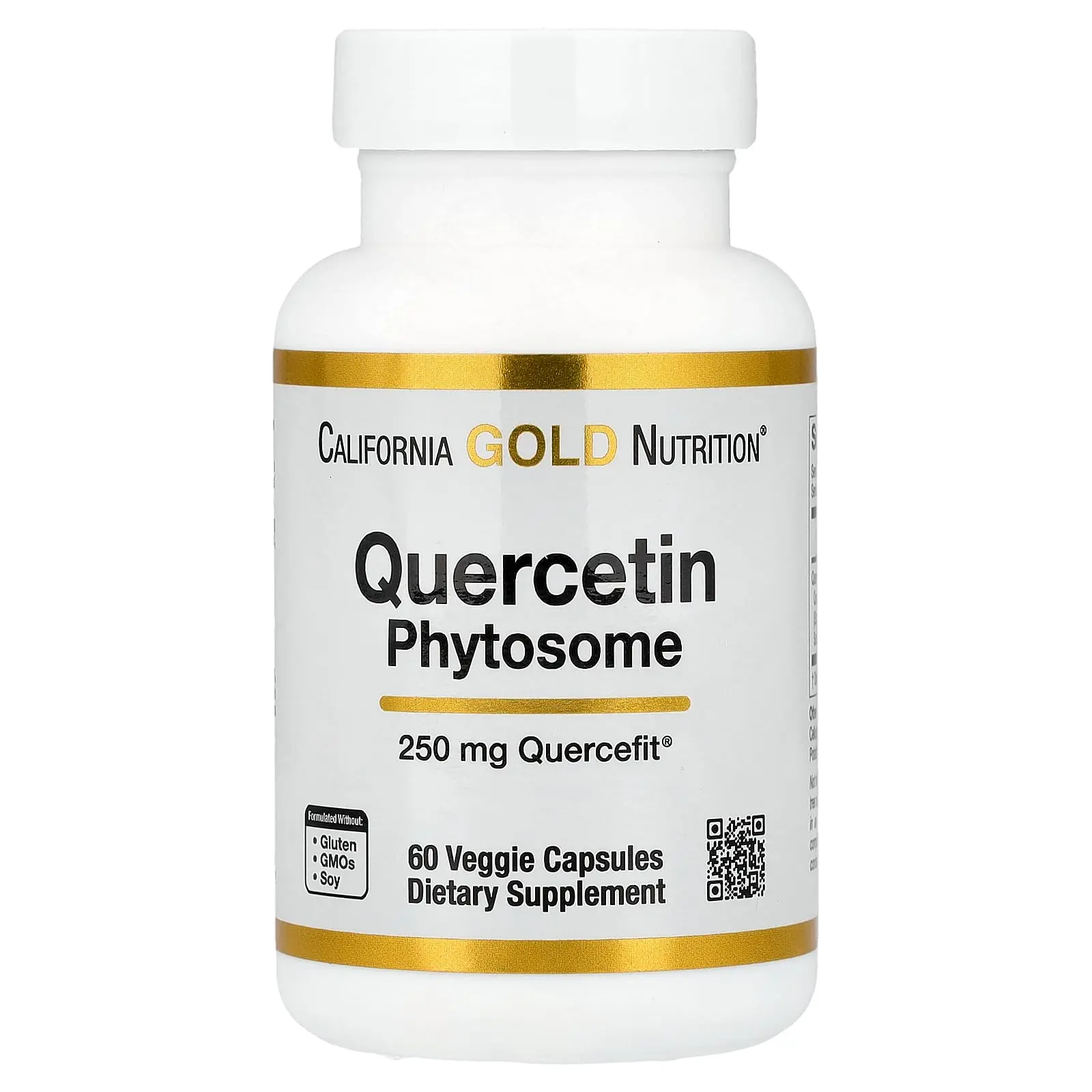 California Gold Nutrition Quercetin Phytosome Quercefit®, 250 mg, 60 Veggie Capsules
