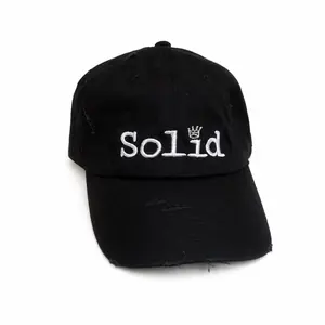Solid King Black/White Adjustable Baseball Cap Men Embroidered Crown Logo