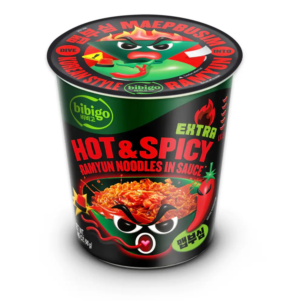 Extra Hot & Spicy Korean-Style Sauced Instant Ramyun Noodles Food