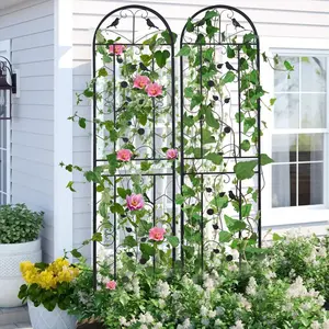 2 Pack 82.7” Tall Metal Fencing Barrier Climbing Plants Edge Border for Outdoor Patio, Backyard