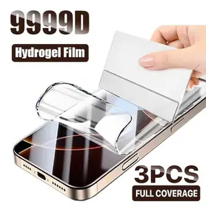 HD Hydrogel Film Screen Protector, 3 Counts Full Coverage Screen Protector, Ultra-Thin Screen Protector Compatible with iPhone, Slim