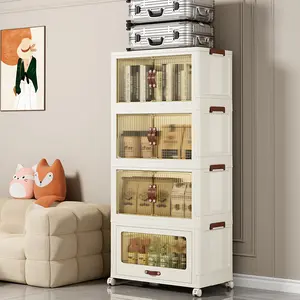 With wheels and lid - Spacious double opening 2/3 tier storage box, foldable storage box for clothes, snacks, toys, books and office supplies - Portable, foldable and easy to assemble, suitable for home use