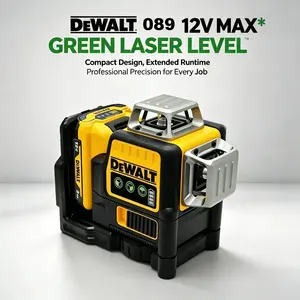 DEWALT 089 12-Line 360° Green Laser Level. Delivers 360° horizontal and vertical lines for wall framing, tile work, and cabinet installation tasks with consistent alignment.