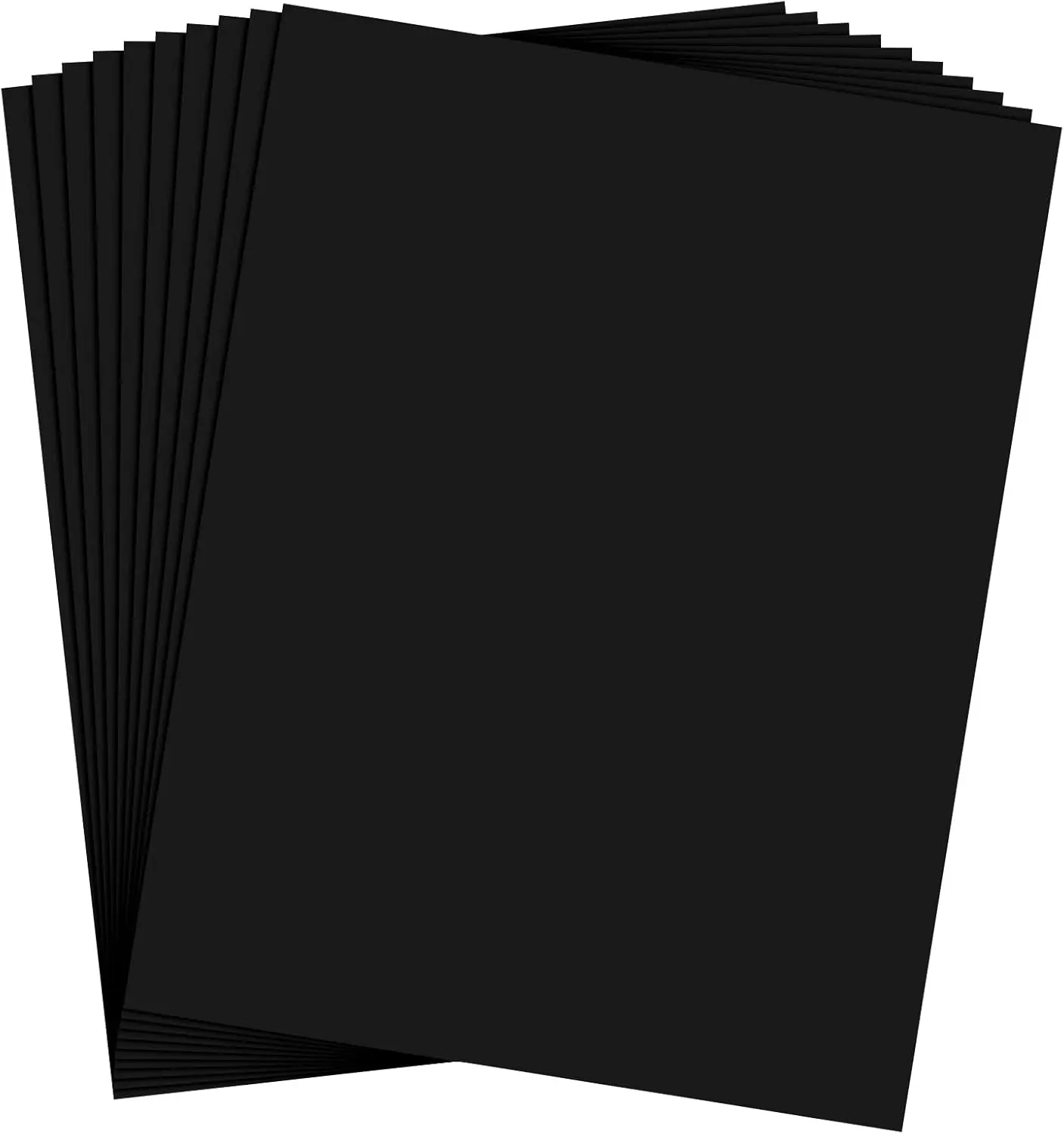 Black Heavyweight FSC Certified Fade-Proof Double-Sided Cardstock - 24 Pack (24 Sheets), 110 lb (14 pt Thickness, 300GSM), 8.5x11 in, Award-Winning for Card Crafting, Office Printing, Brochure Making, Solid