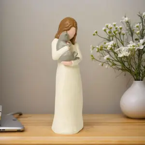 Cat & Angel Design Resin Ornament, Modern Desktop Decoration, Abstract Craft Decoration, Home Decor Supplies for Living Room Bedroom Office, Art Figurine, Abstract Figure Sculpture