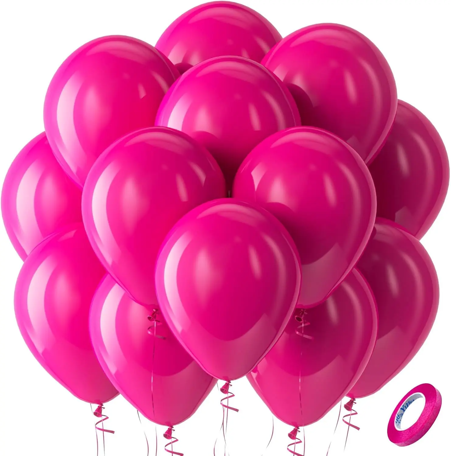 100-Pack 12-in Hot Pink Rubber Latex Party Balloons, Helium-Compatible for Valentine’s Day, Wedding Decor, Backdrop Deco (Home & Festive Party Supplies)