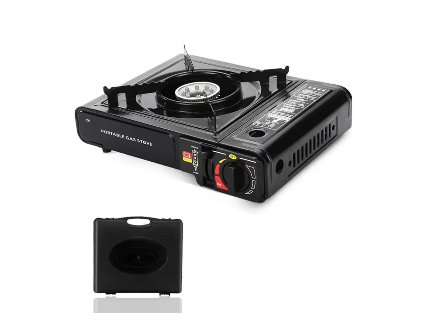 Portable Butane and Propane Camping Stove with Carrying Case, Precise Heat Control - Camping & Tailgating and Outdoor Cooking