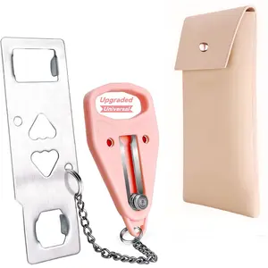 Portable Door Lock with Protective Cover, Sturdy Lock, Anti Theft Lock, Door Hardware, Home Security Travel Lock, Extra Safety & Privacy Protection, Ideal for Hotels, Homes, Apartments