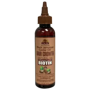 OKAY Pure Naturals Black Jamaican Castor Oil with Biotin - 4 Oz / 118 ml Haircare Hydrate & Strengthen for All Hair Types