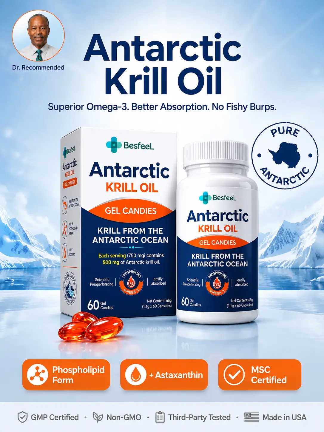 [Upgraded to easy-peel lid]High-potency krill oil—an essential supplement for those managing Healthcare Fitness