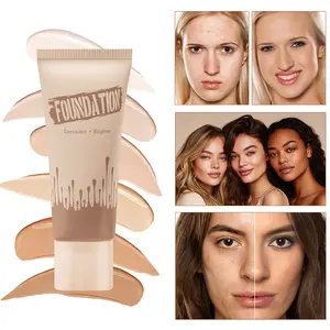 Full Coverage Liquid Foundation for Flawless Skin, Waterproof Long-Lasting Concealer Cream for All-Day Wear, Achieve a Beautiful Complexion