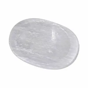 Selenite Worry Stone — Meditation &amp; Anxiety Relief Crystal Palm Stone
