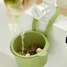 ABS+PC Plastic Kitchen Sink Fine Mesh Strainer Filtration Basket - Self-Cleaning Quick Button Clean, Removable Mesh Drain Screen, Faucet-Hanging Design Rack Organizer, Less Hand Contact Storage Holder, Daily Use Drain Kitchen Fixture Accessory (Green)