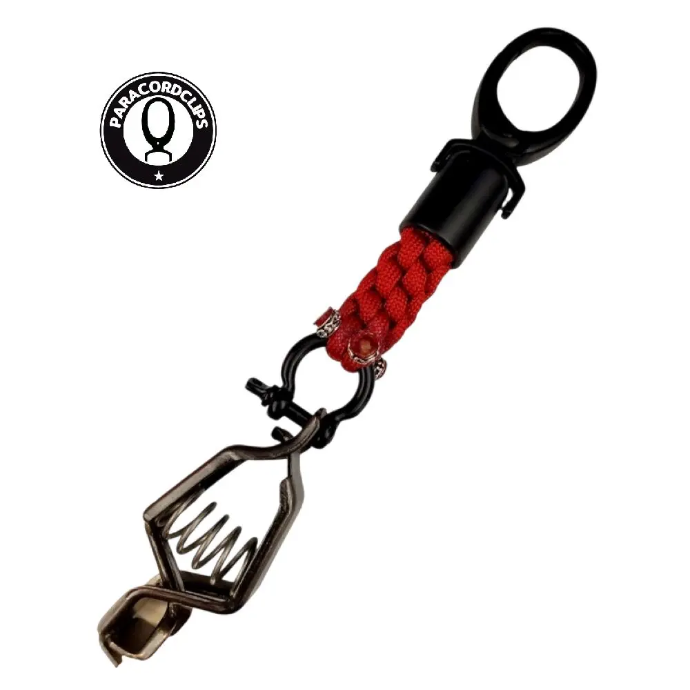 PARACORDCLIPS THE BLACK NOIR RED GLOVE CLIP PARACORDCLIPS THE BLACK NOIR RED GLOVE CLIP