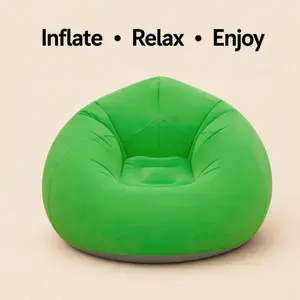 Cozy Inflatable Lounge Chair Portable Flocked Air Sofa for Bedroom Dorm Camping Relaxing Chaise Lounge Sofa(Includes Air Pump)