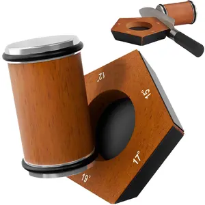 Premium Manual Knife Sharpener Tool,Portable Wooden Rolling Knife Sharpeners Kit,With Diamond And Ceramic For Steel, Knife Sharpening With 12/15/17/19/22,different angles for sharp edges,Effortless Knifesharpening,Selected Present For Kitchen Enthusiasts