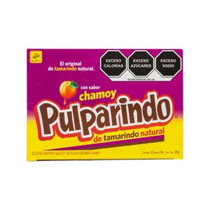 De La Rosa Pulparindo Chamoy Flavored Tamarindo Mexican Candy (20 Count) Sweet Natural Snack Bonbon, Dulces Mexicanos