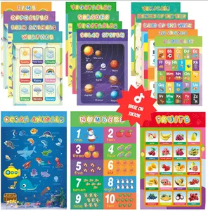 16 Kids Laminated Educational posters for Toddlers Classroom and Teacher Decor for kids, Perfect for Ages 1-5, Ideal for Elementary and Early home education