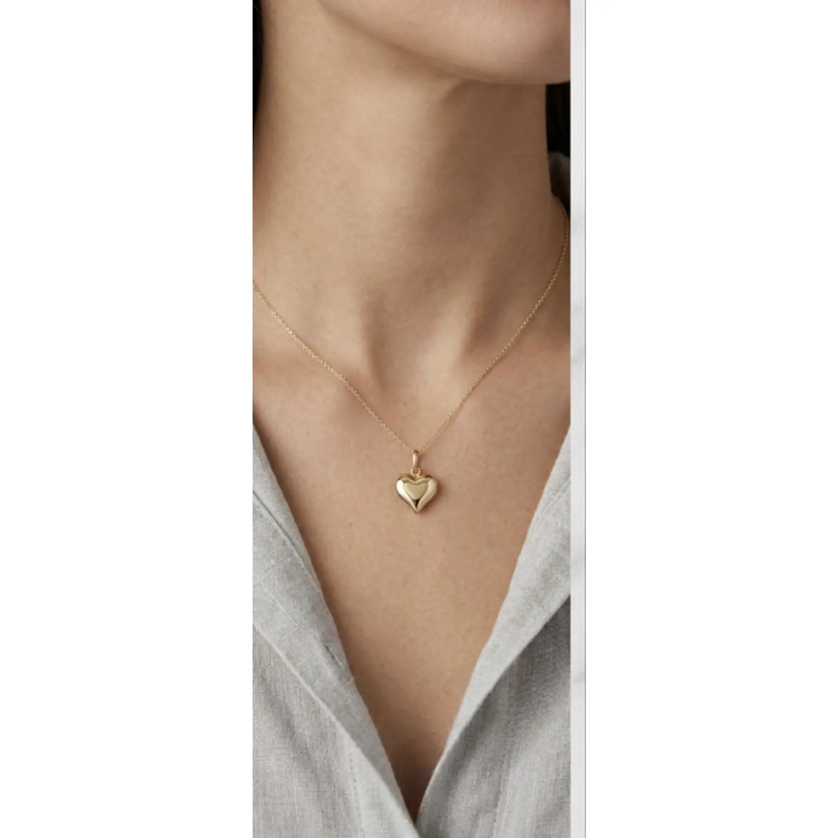 10k Gold Heart Pendant Necklace Original Dije de Corazon for Women