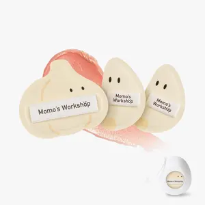 Momo’s Workshop Bento Buddies Airy Mallow Puff Trio-Garlic Crew、PU Leather Puff、Hard Bounce Rubycell for Full Coverage, Oil Control Ideal for Oily Skin、3pcsPuffs & Storage Case