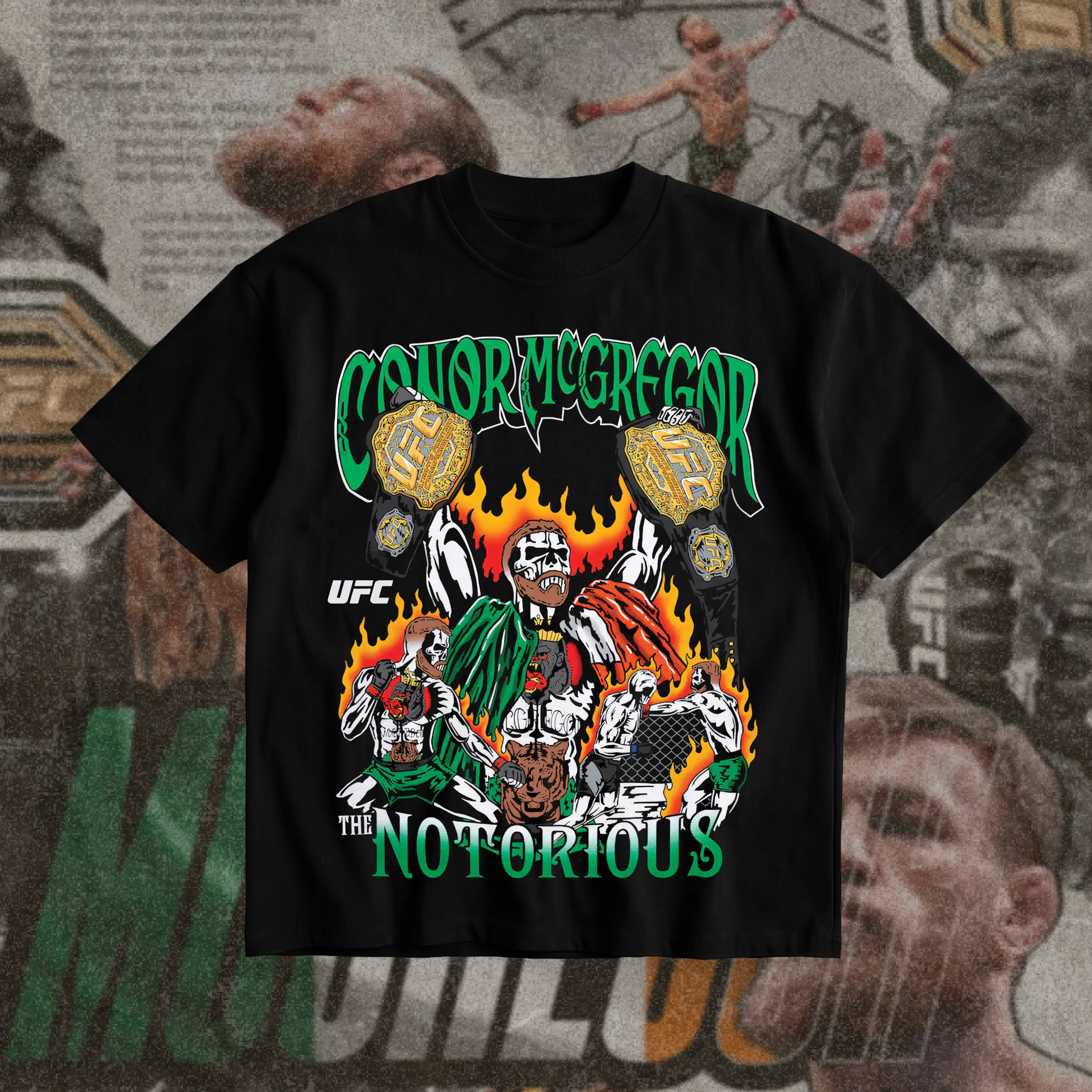Notorious Conor McGregor UFC Graphic Tee Conor McGregor T-Shirt Premium UFC Shirt Short Sleeve Crew Neck Soft Cotton MMA Shirt Perfect Gift for UFC Fans MMA Fans American Made Fightwear Streetwear