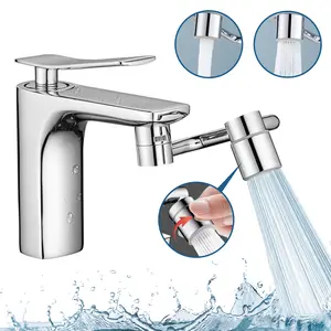 1080° Rotating Faucet Aerator Extender, Large-Angle Water Nozzle Faucet Adapter, Universal Splash Filter Kitchen Tap Extension