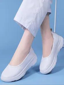 Women's Solid Color Anti-slip & Anti-static Nursing Shoes, Casual Slip On, Casual Comfortable Breathable Nurse Shoes, Lightweight Work Shoes for Indoor & Outdoor, Footwear