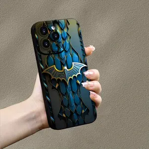 Bat Design Slim Matte Phone Case TPU Flexible Fit for iPhone 17/16/15/14/13/12/11 X/XS Pro/Plus/Max Goth & Halloween Essential